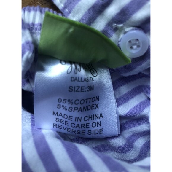 Whimsy 0-3M Purple Striped Mermaid Romper - Picture 4 of 4